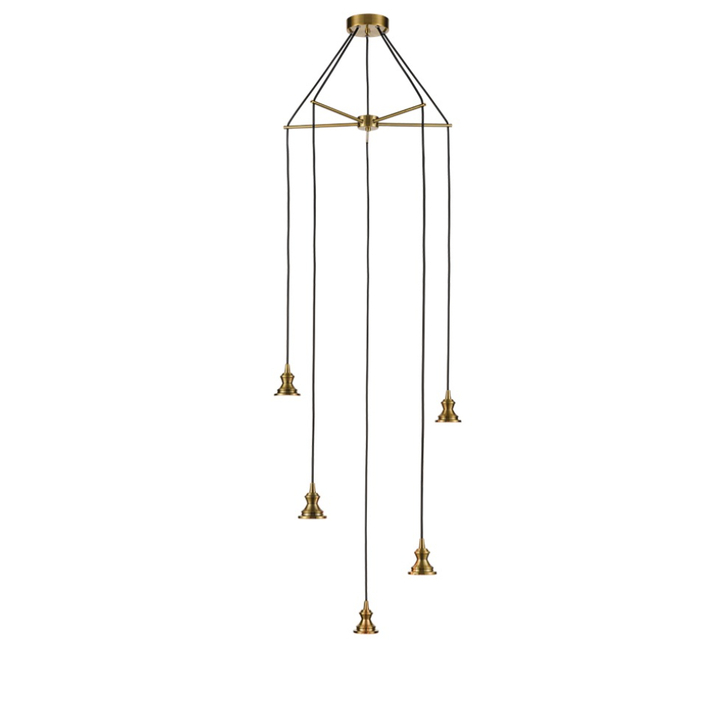 Franklite Refract Aged Brass Finish 5 Light Pendant Suspension Spreader