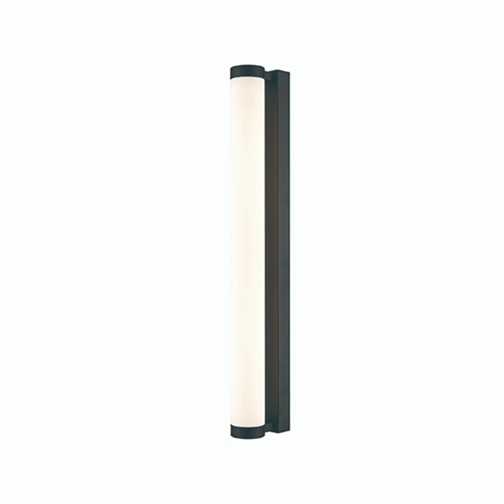 Franklite Relay Large Matt Black Bathroom Led Wall Light Complete With Opal Acrylic Diffuser - IP44 - 3000K - Dimmable - 645mm