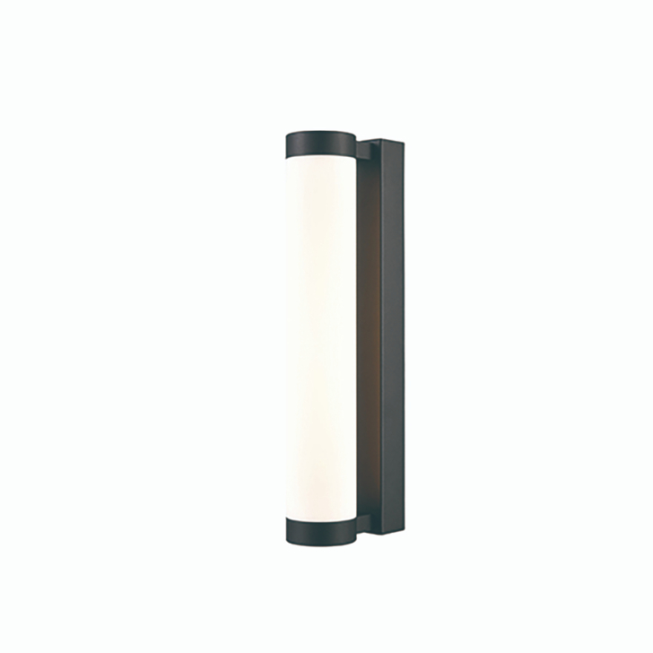 Franklite Relay Matt Black Bathroom Led Wall Light Complete With Opal Acrylic Diffuser - IP44 - 3000K - Dimmable - 345mm