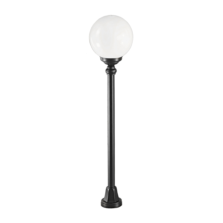 Franklite Rotonda Matt Black Exterior Post Lamp Complete With Opal Polycarbonate Sphere Lens - IP43