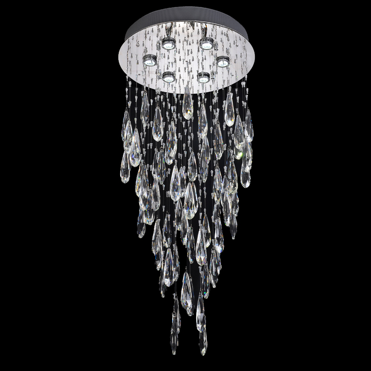 Franklite Shimmer Polished Chrome 6 Light Pendant Light Complete With Crystal Decoration