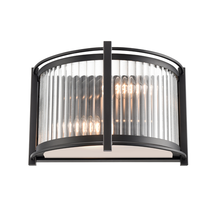 Franklite Sloane Matt Black Wall Light Complete With Glass Rods
