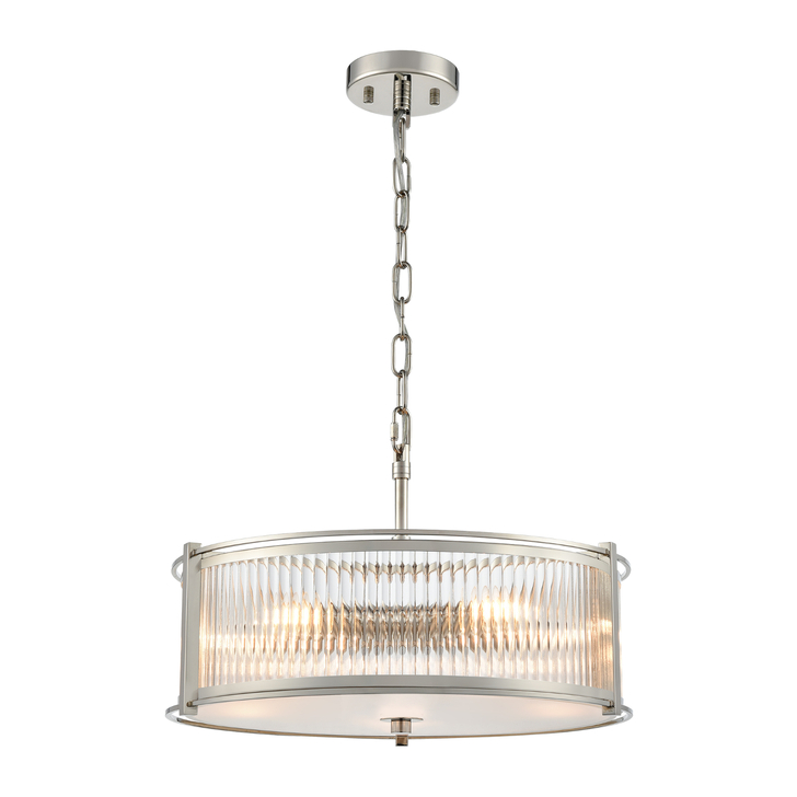 Franklite Sloane Polished Nickel 5 Light Ceiling Light Complete With Glass Rods - 450mm