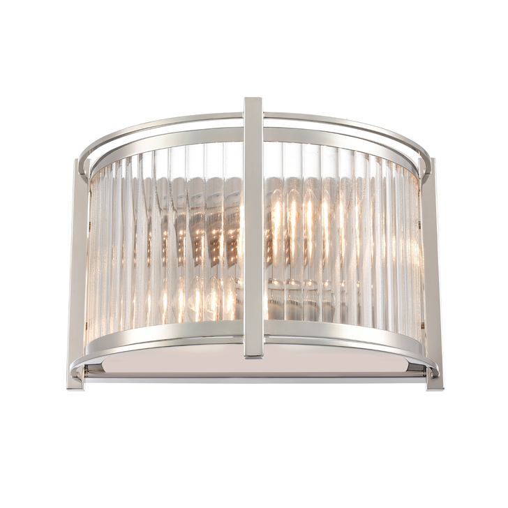 Franklite Sloane Polished Nickel Wall Light Complete With Glass Rods