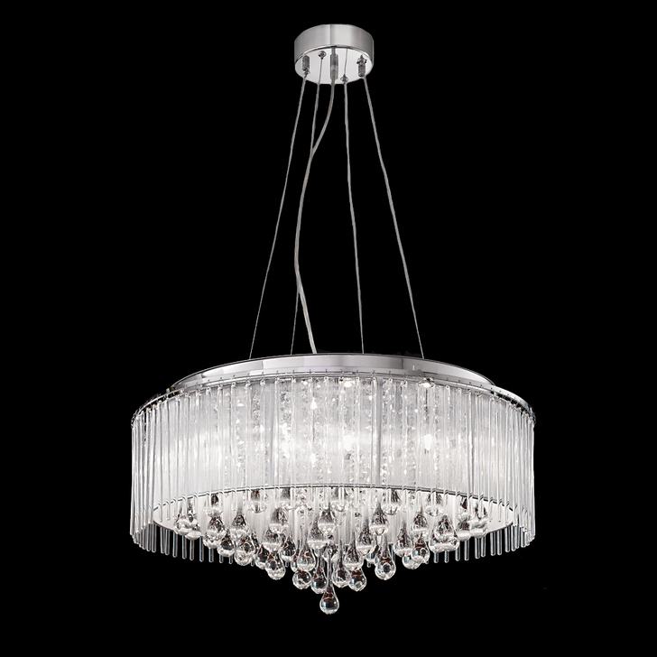 Franklite Spirit 800mm Polished Chrome 8 Light Crystal Pendant Light