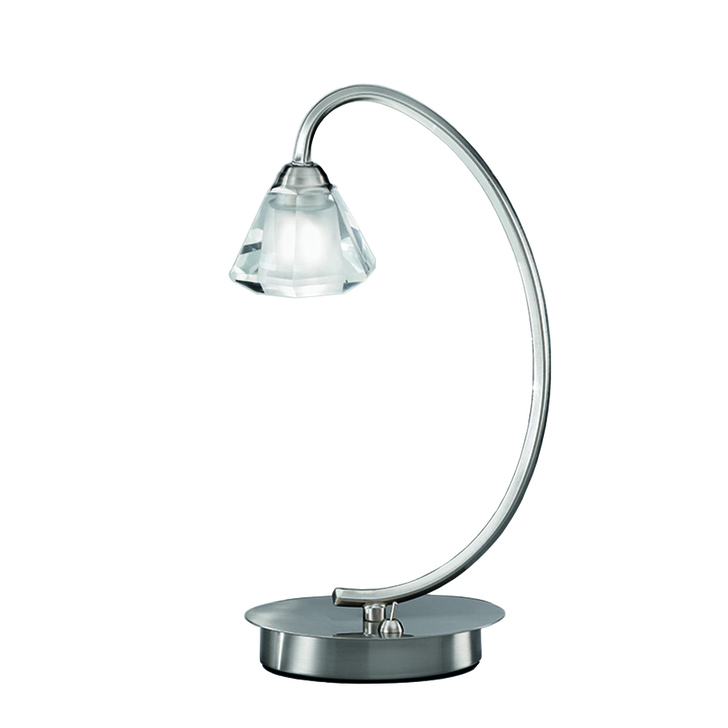 Franklite Twista Satin Nickel Table Lamp Complete With Frosted Glass