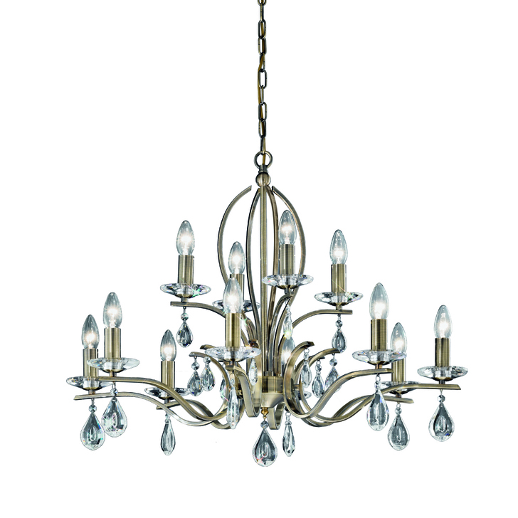 Franklite Willow Two-Tier 12 Light Chandelier In Bronze