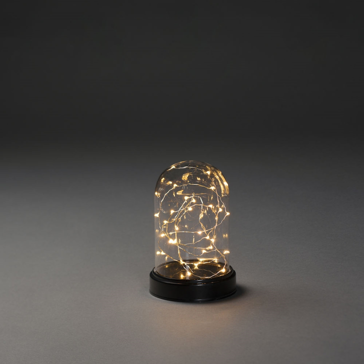 Glass Decoration with Micro Amber Led 6 hr Timer, B/O 3xAA