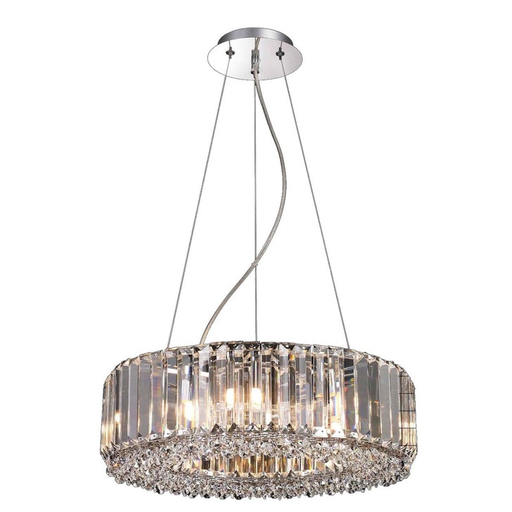 Harper 8 Light Polished Chrome Crystal Round Ceiling Pendant Light