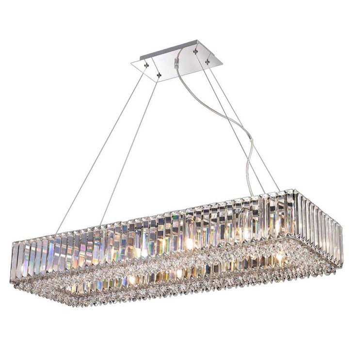 Harper Large 12 Light Linear Crystal Pendant Light