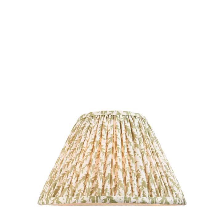 Herb Garden Green Leaf Patterned 30cm Lampshade - E14/E27/B22 With Fixed Metal Gimbal