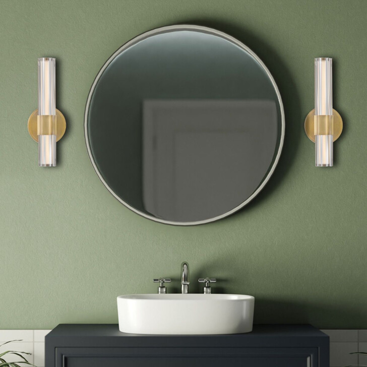 Hinkley Georgette Lacquered Brass 1 Light Led Dimmable Bathroom Wall Light - IP44 - 3000K