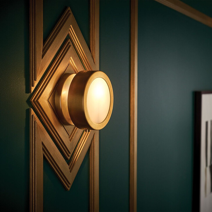 Hinkley Mercer Small Heritage Brass Finish Round Wall Light