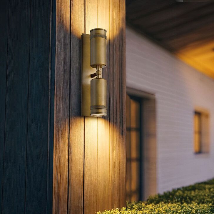 Hinkley Pratt Heritage Brass 2 Light Up And Down Outdoor Wall Light - IP44