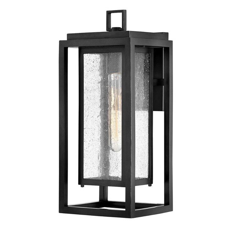 Hinkley Republic Black Medium Exterior Wall Lantern Complete With Clear Seedy Glass - IP44