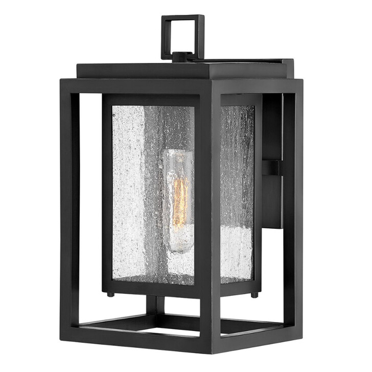 Hinkley Republic Black Small Exterior Wall Lantern Complete With Clear Seedy Glass - IP44