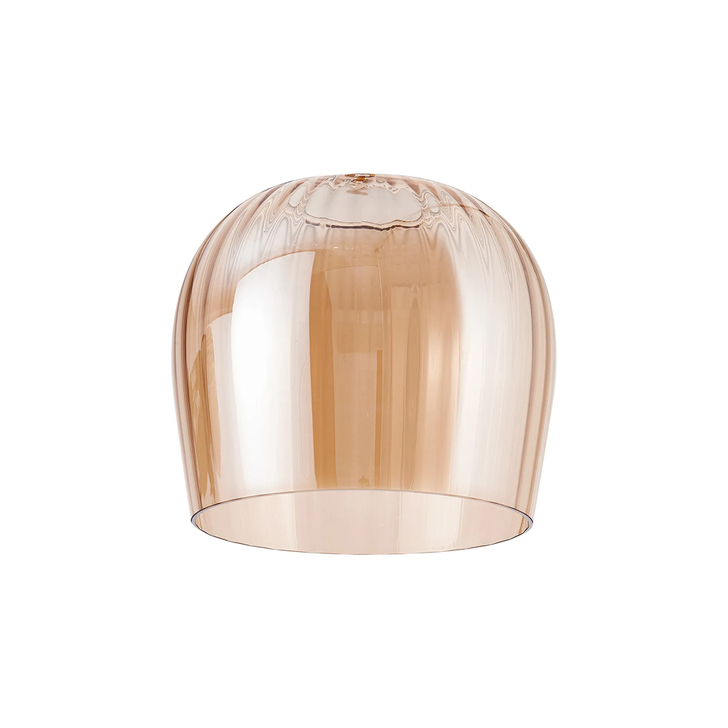 Idolite Adele 23.5cm Ribbed Wine Glass Shade (C) 85mm Top Hole, Amber