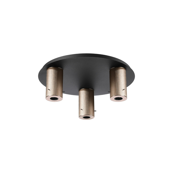 Idolite Adele 48cm Round Ceiling Light (FRAME ONLY), 3 x E27, Titanium Gold/Satin Black