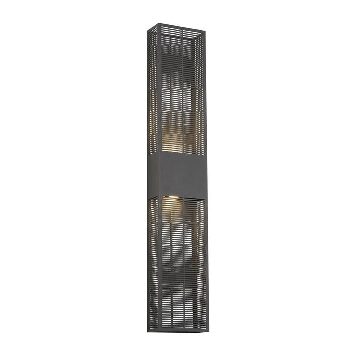 Idolite Aiken Up/Down Wall Lamp, 2 x 10W LED, 3000K, 1500lm, IP54, Anthracite With 900mm Lined Grate Pattern Shade (A)