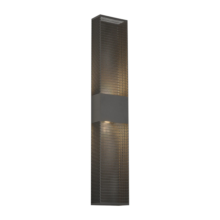 Idolite Aiken Up/Down Wall Lamp, 2 x 10W LED, 3000K, 1500lm, IP54, Anthracite With 900mm Mesh Oval Pattern Shade (B)