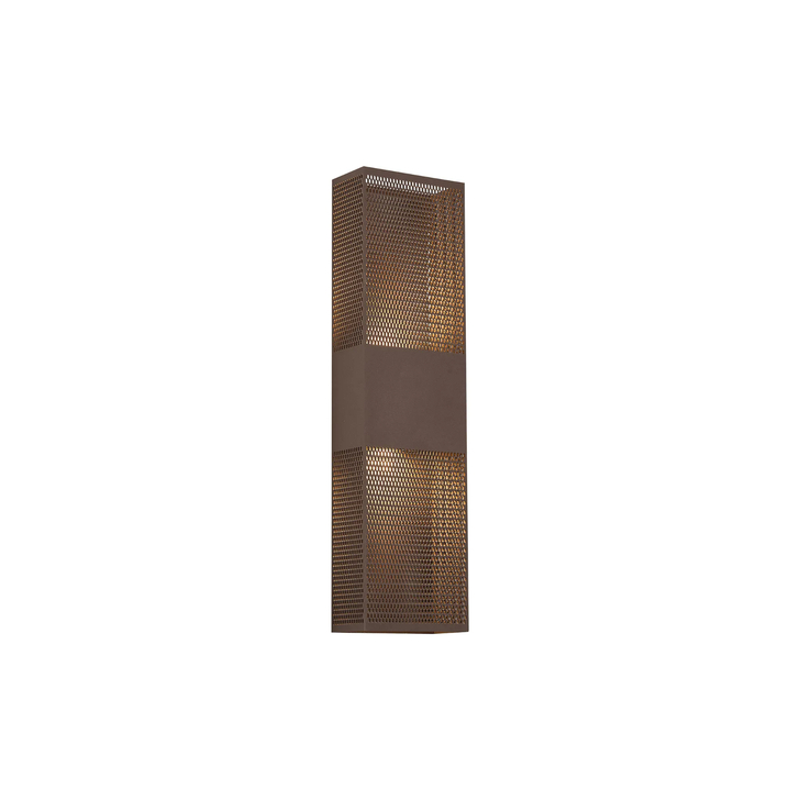 Idolite Aiken Up/Down Wall Lamp, 2 x 10W LED, 3000K, 1500lm, IP54, Cacao With 600mm Mesh Oval Pattern Shade (B)