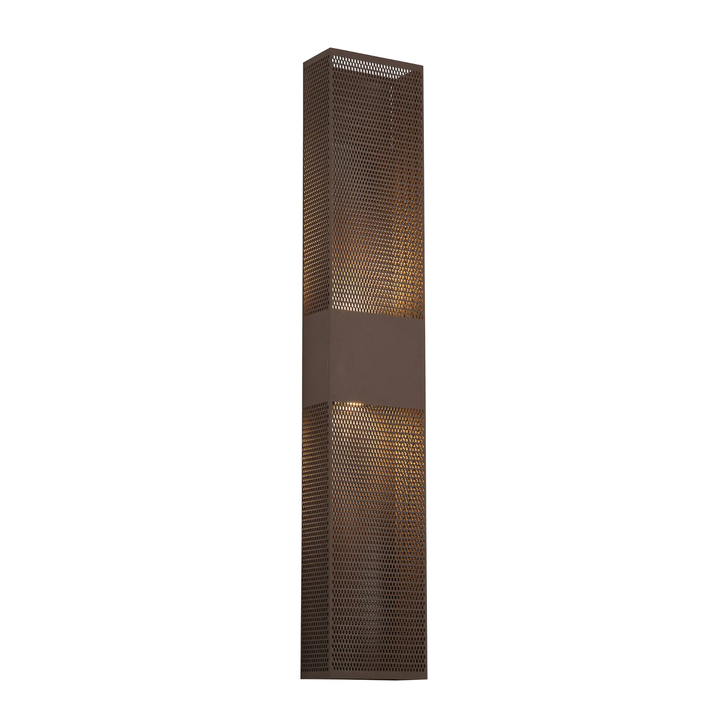 Idolite Aiken Up/Down Wall Lamp, 2 x 10W LED, 3000K, 1500lm, IP54, Cacao With 900mm Mesh Oval Pattern Shade (B)