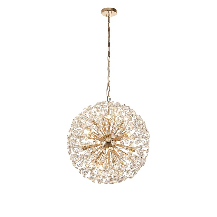 Idolite Alborz French Gold 16 Light Crystal Sphere Pendant