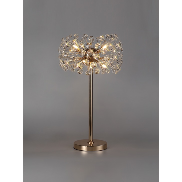 Idolite Alborz French Gold 6 Light Crystal Table Lamp