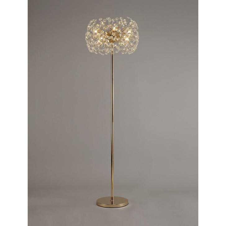 Idolite Alborz French Gold 8 Light Crystal Floor Lamp