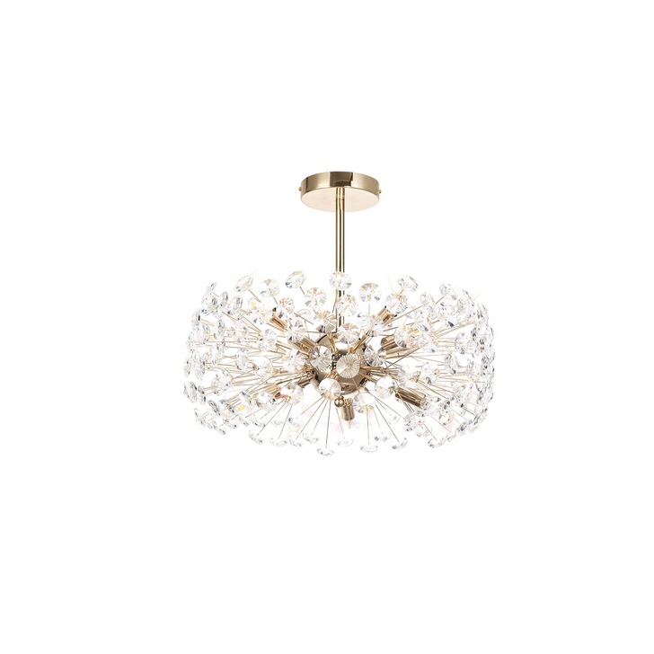 Idolite Alborz French Gold 8 Light Semi Flush Ceiling Light