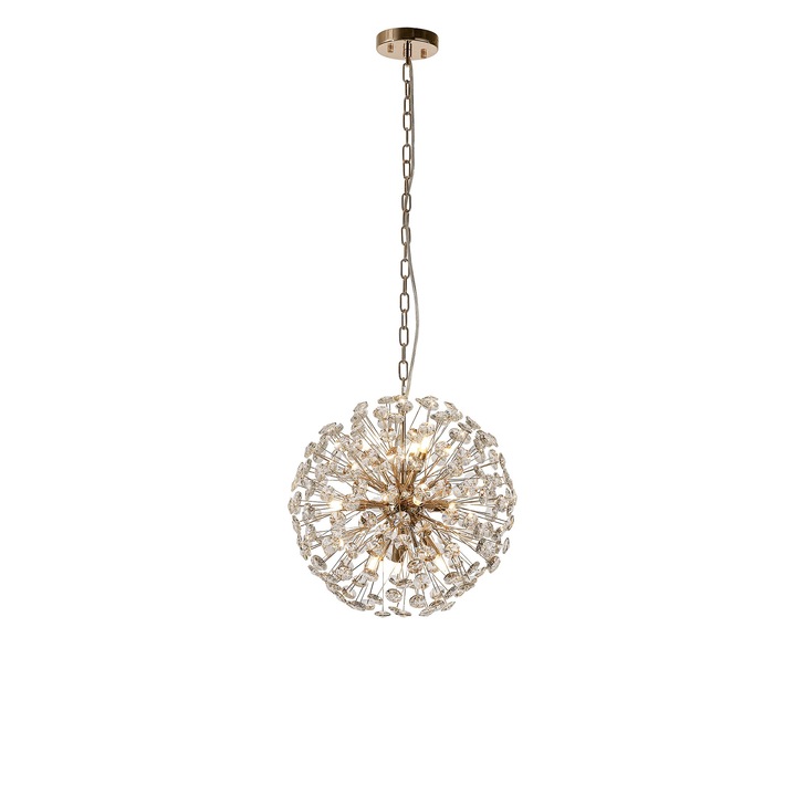 Idolite Alborz French Gold 9 Light Crystal Sphere Pendant