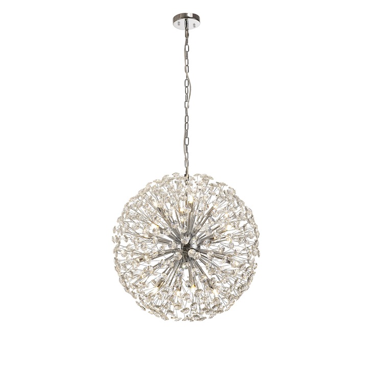 Idolite Alborz Polished Chrome 16 Light Crystal Sphere Pendant