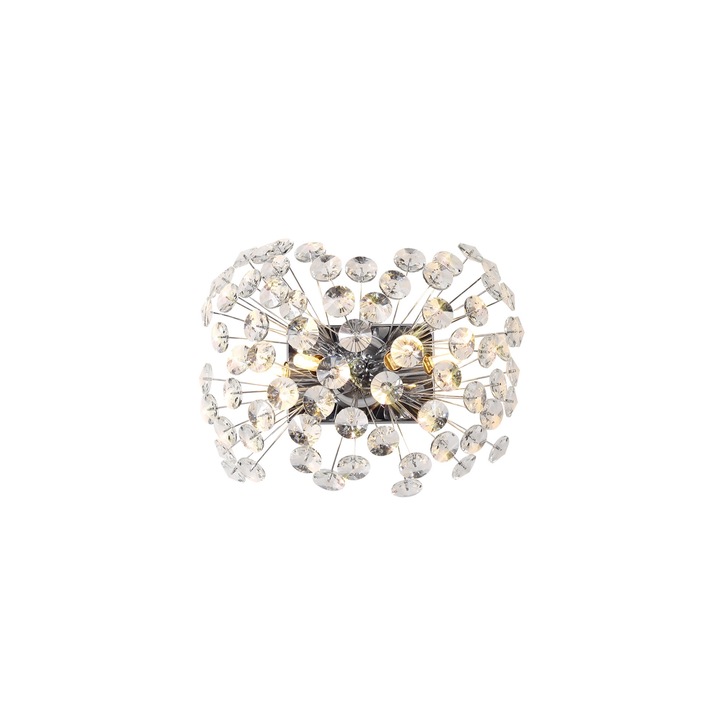 Idolite Alborz Polished Chrome 4 Light Crystal Wall Light