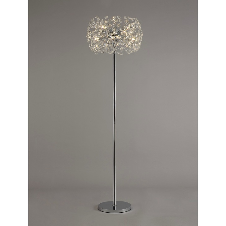 Idolite Alborz Polished Chrome 8 Light Crystal Floor Lamp