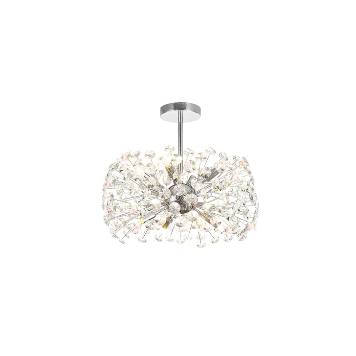 Idolite Alborz Polished Chrome 8 Light Semi Flush Ceiling Light