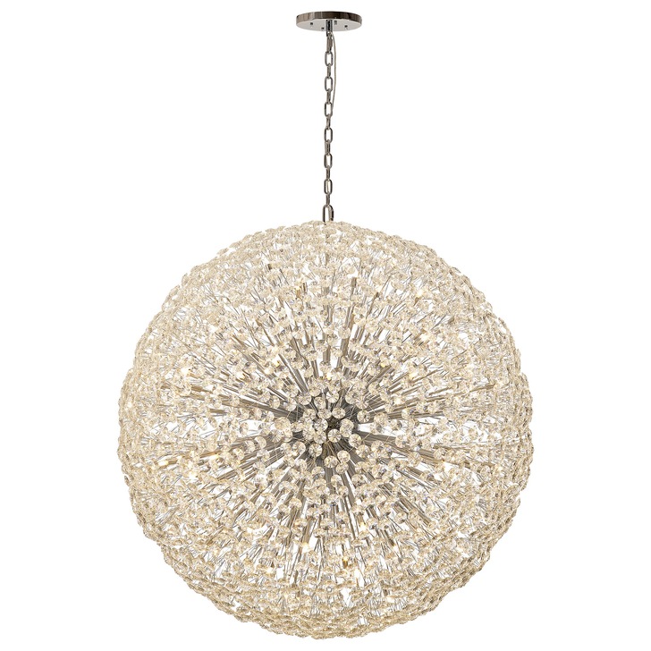 Idolite Alborz Polished Chrome 84 Light Crystal Sphere Pendant