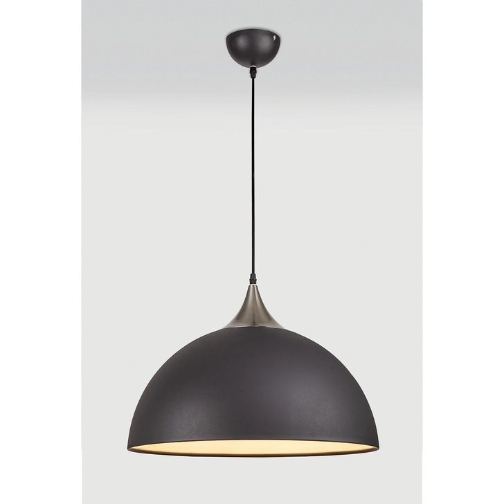 Idolite Alperton Graphite/Satin Nickel Large Single Pendant Light