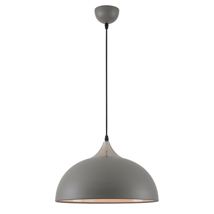 Idolite Alperton Sand Grey/Satin Nickel/White Single Pendant