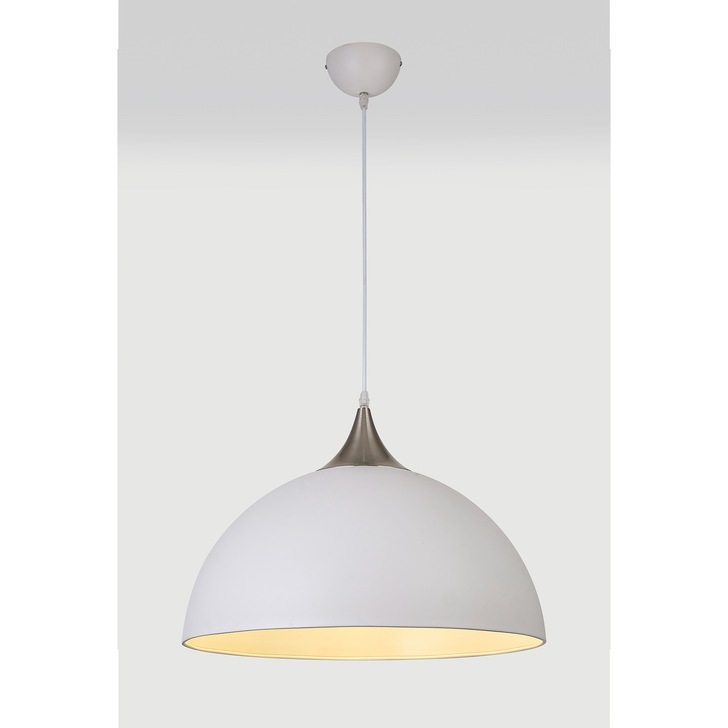 Idolite Alperton Sand White/Satin Nickel Large Single Pendant Light