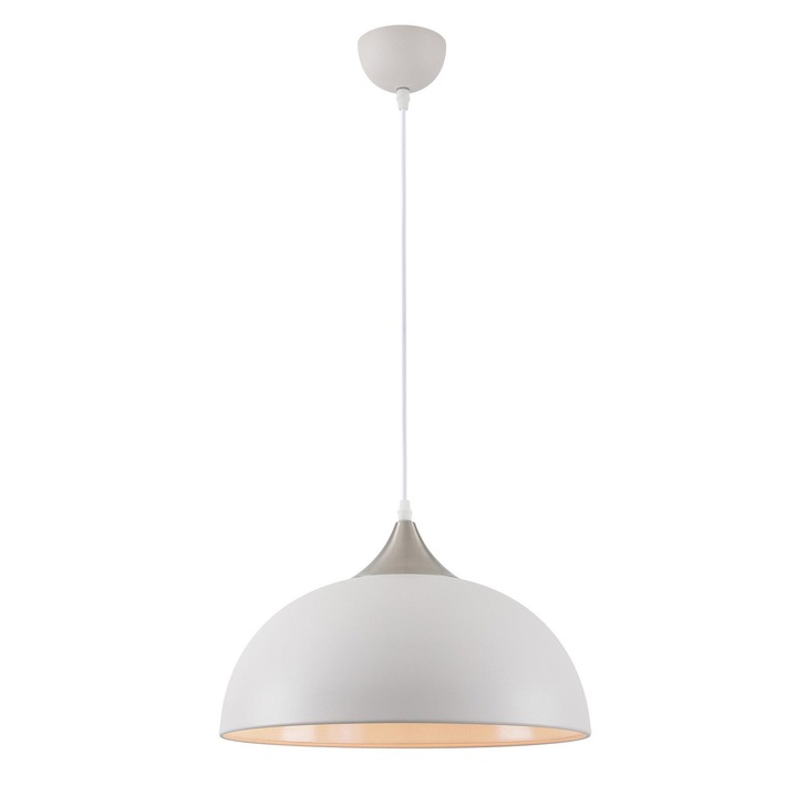 Idolite Alperton Sand White/Satin Nickel/White Single Pendant