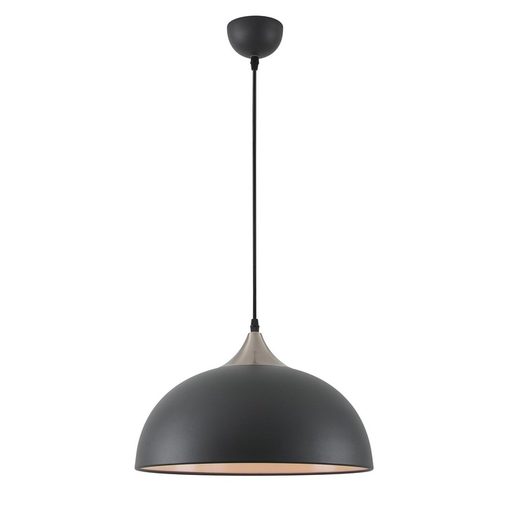 Idolite Alperton Satin Black/Satin Nickel/White Single Pendant