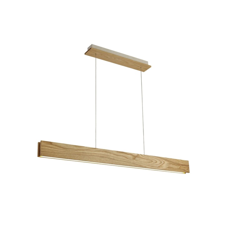 Idolite Angel Medium Oak/Sand White/Frosted Led Linear Pendant - 3000K