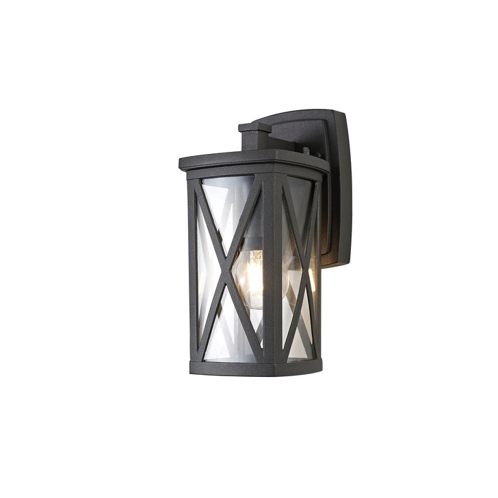 Idolite Aragats Anthracite Exterior Wall Light Complete With Clear Glass - IP54