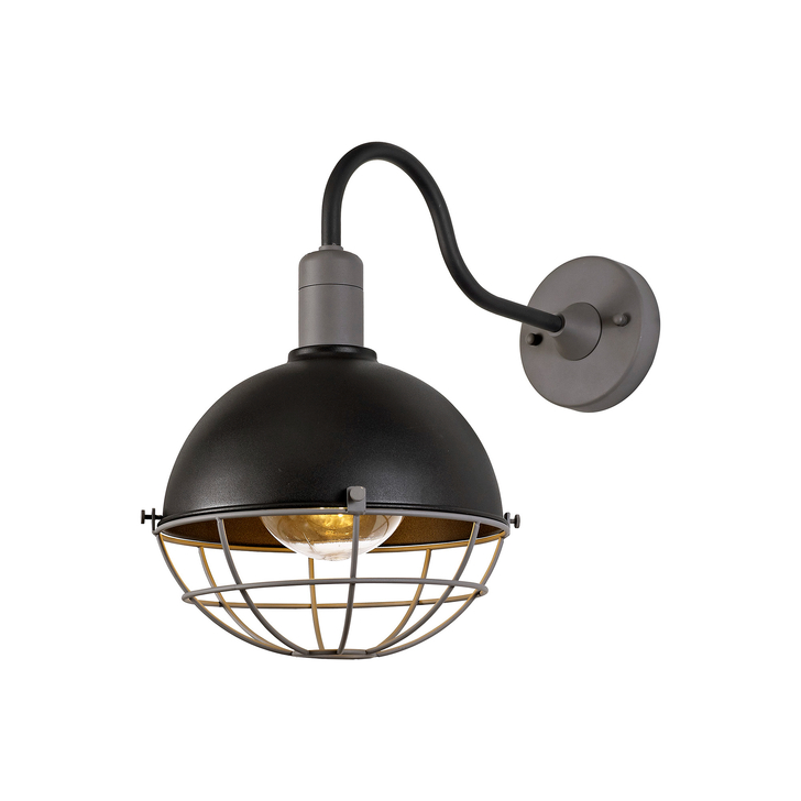 Idolite Ararat Matt Black/Grey Large Industrial Wall Light