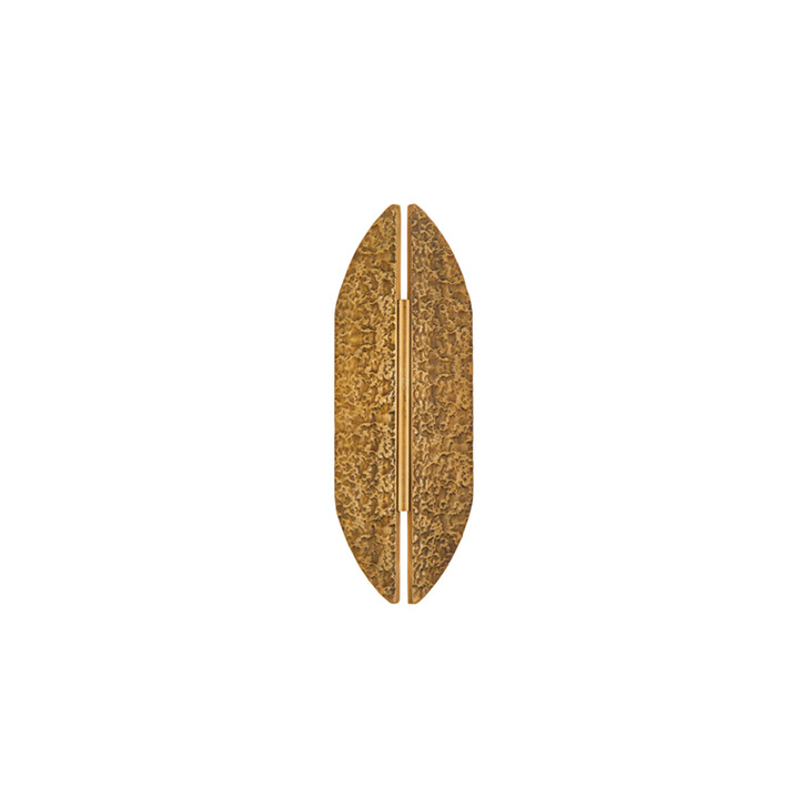 Idolite Azario Modern Organic Luxe Hammered Antique Brass Up/Down Wall Lamp 360mm Curved - IP54