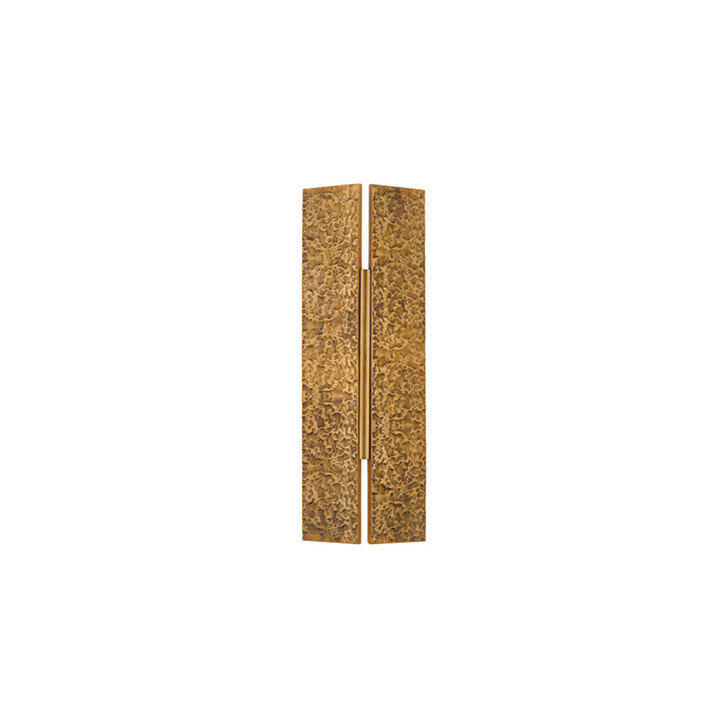 Idolite Azario Modern Organic Luxe Hammered Antique Brass Up/Down Wall Lamp 360mm Rectangular - IP54