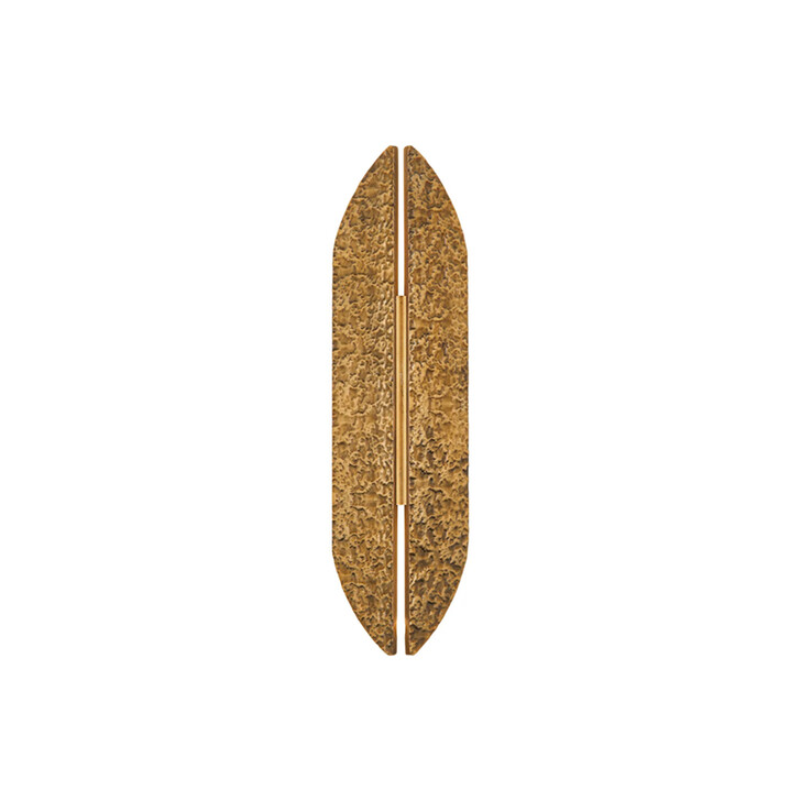Idolite Azario Modern Organic Luxe Hammered Antique Brass Up/Down Wall Lamp 460mm Curved - IP54