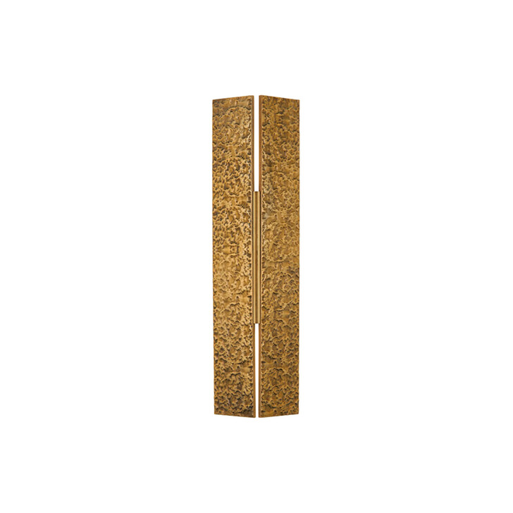 Idolite Azario Modern Organic Luxe Hammered Antique Brass Up/Down Wall Lamp 460mm Rectangular - IP54