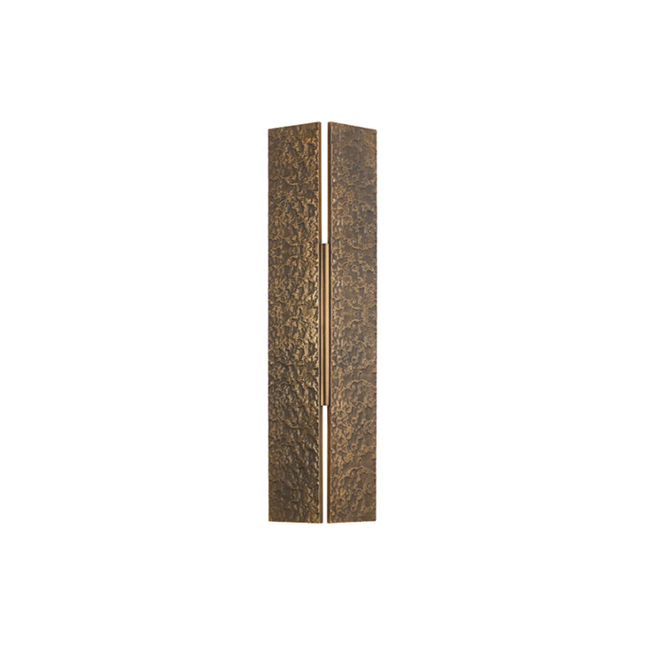 Idolite Azario Modern Organic Luxe Hammered Matt Bronze Up/Down Wall Lamp 460mm Rectangular - IP54
