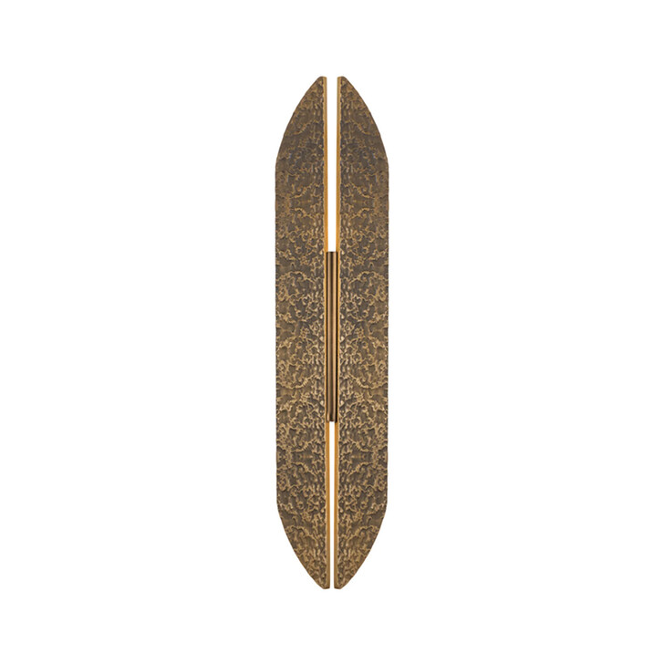 Idolite Azario Modern Organic Luxe Hammered Matt Bronze Up/Down Wall Lamp 560mm Curved - IP54